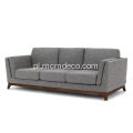 Sofa Ceni Volcanic Grey Fabric z drewnianymi stopami